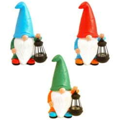 B&M Garden Gonk Ornament With Solar Lantern - Red -Big Brand Store 393259 garden gonk ornament with solar lantern group