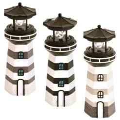 B&M Lighthouse Ornament With Rotating Solar Light - Grey 7 B&M Lighthouse Ornament With Rotating Solar Light - Grey -Big Brand Store 393263 lighthouse ornament with rotating solar light group