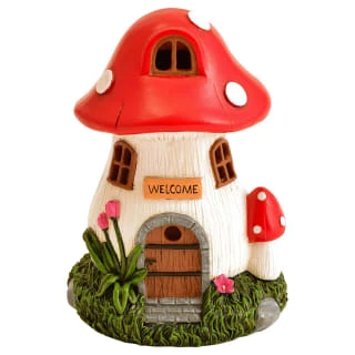 B&M Assorted Mushroom House Ornament With Glowing Solar Light 4 B&M Assorted Mushroom House Ornament With Glowing Solar Light - Image 2
