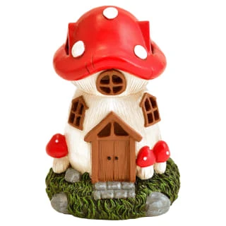 B&M Assorted Mushroom House Ornament With Glowing Solar Light 6 B&M Assorted Mushroom House Ornament With Glowing Solar Light - Image 4