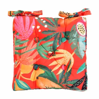 B&M Luxury Seat Pad - Orange Tropical Print 3 B&M Luxury Seat Pad - Orange Tropical Print