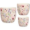 B&M Boho Garden Ceramic Plant Pots 3pk - Flowers 1 B&M Boho Garden Ceramic Plant Pots 3pk - Flowers -Big Brand Store 393644 3pk boho garden ceramic plant pots flower
