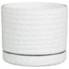 B&M White Ceramic Planter With Base Plate 2 B&M White Ceramic Planter With Base Plate -Big Brand Store 393651 white ceramic planter with base plate 2