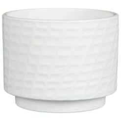 B&M White Ceramic Planter With Base Plate 8 B&M White Ceramic Planter With Base Plate -Big Brand Store 393651 white ceramic planter with base plate 4