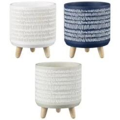 B&M Plant Pot On Tripod Stand - White 5 B&M Plant Pot On Tripod Stand - White -Big Brand Store 393653 ocean air plant pot on tripod stand group