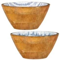 B&M Ocean Air Wooden Bowl - Stripes 7 B&M Ocean Air Wooden Bowl - Stripes -Big Brand Store 394287 ocean wooden bowl main