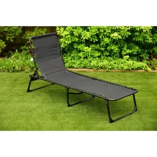 Vancouver Premium 3 Position Folding Relaxer Bed - Black 3 Vancouver Premium 3 Position Folding Relaxer Bed - Black