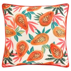 B&M Papaya Print Shower Resistant Cushion 43 X 43cm