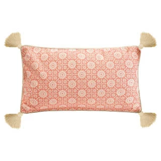 B&M Cotton Two Sided Cushion With Tassels 30 X 50cm - Pink 3 B&M Cotton Two Sided Cushion With Tassels 30 X 50cm - Pink