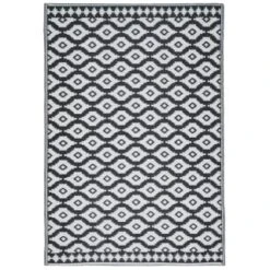 B&M Large Outdoor Rug 1.2 X 1.8m - Black 7 B&M Large Outdoor Rug 1.2 X 1.8m - Black -Big Brand Store 397836 rug black aztec 1 2x1 8m